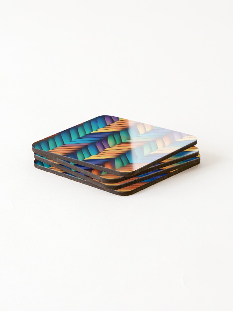 Thumbnail 4 of 5, Coasters (Set of 4), Colorful Weave Pattern designed and sold by UlDesigns.