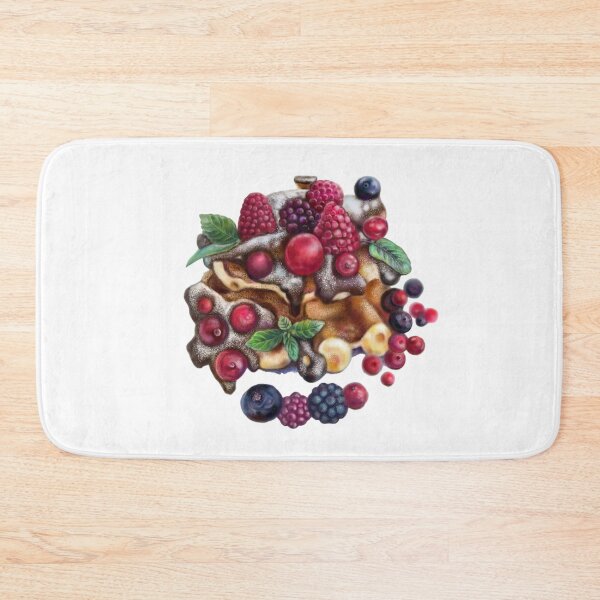 Item preview, appetizing dessert: waffles, chocolate, berries designed and sold by bonjourmadame4.