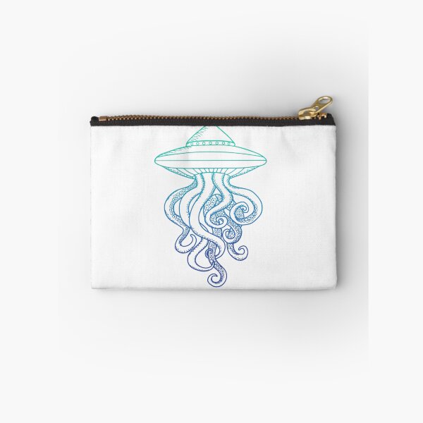 Item preview, UFO Ocotopus Hybrid Green Blue Line Art Drawing Illustration designed and sold by Ciara Shortall.