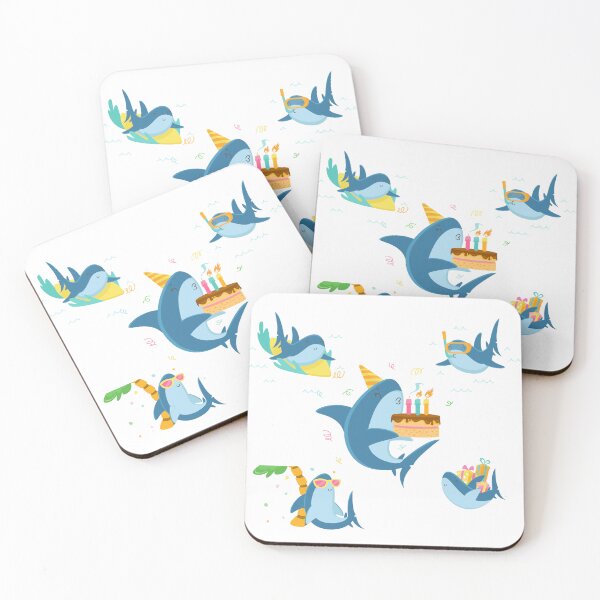 Item preview, Sharks in the light blue Sticker designed and sold by QuikFun.