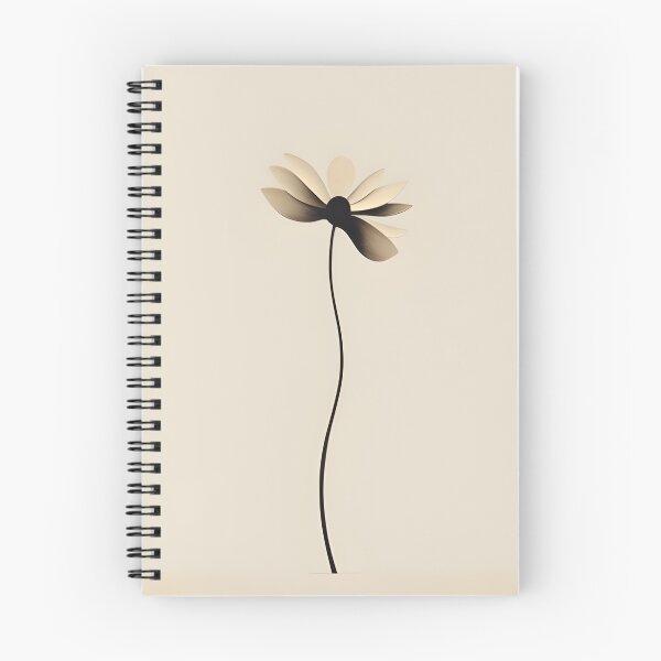 Item preview, Poetic Bloom: Minimalist Black and White Flower on Beige Canvas designed and sold by PeToCreative.