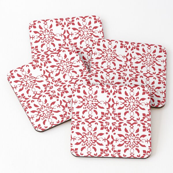 Item preview, Mosaico azulejo flores vermelho designed and sold by GirlaineSQ.