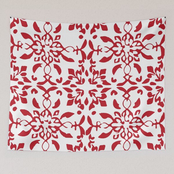 Item preview, Mosaico azulejo flores vermelho designed and sold by GirlaineSQ.