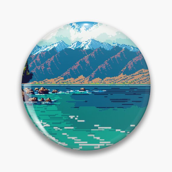Item preview, Lake Issyk-Kul Kyrgyzstan Pixel Art Retro designed and sold by PixelAirlines.