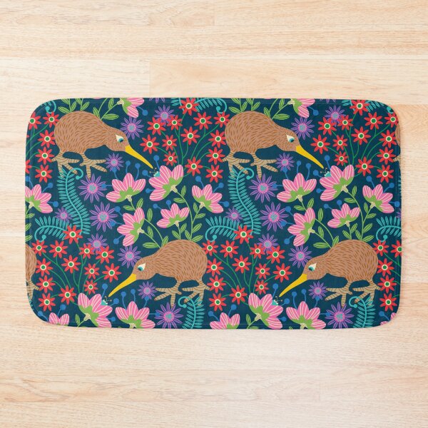 Item preview, OKARITO KIWI BIRD New Zealand Cute Flightless Birdy Wildlife Nature Comeback Species with Bug and Flowers in Bright Multi-Colours - UnBlink Studio by Jackie Tahara designed and sold by Jackie Tahara of UnBlink Studio.