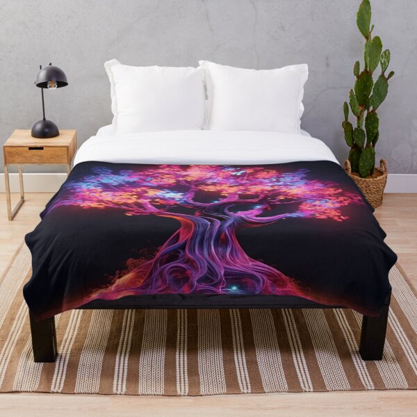 Item preview, Glowing Neon Oak Tree - Digital Art designed and sold by SnoopyTF.