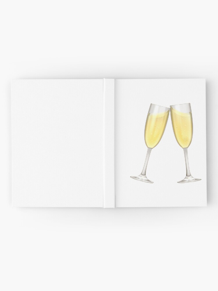 champagne emoji hardcover journal by emojiqueen redbubble redbubble