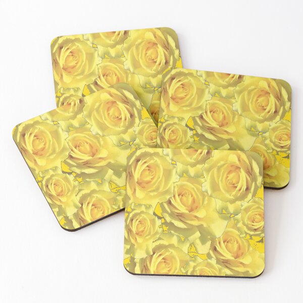 Item preview, GOLDEN YELLOW GARDEN ROSES ABSTRACT PATTERN ART designed and sold by sharlesart.