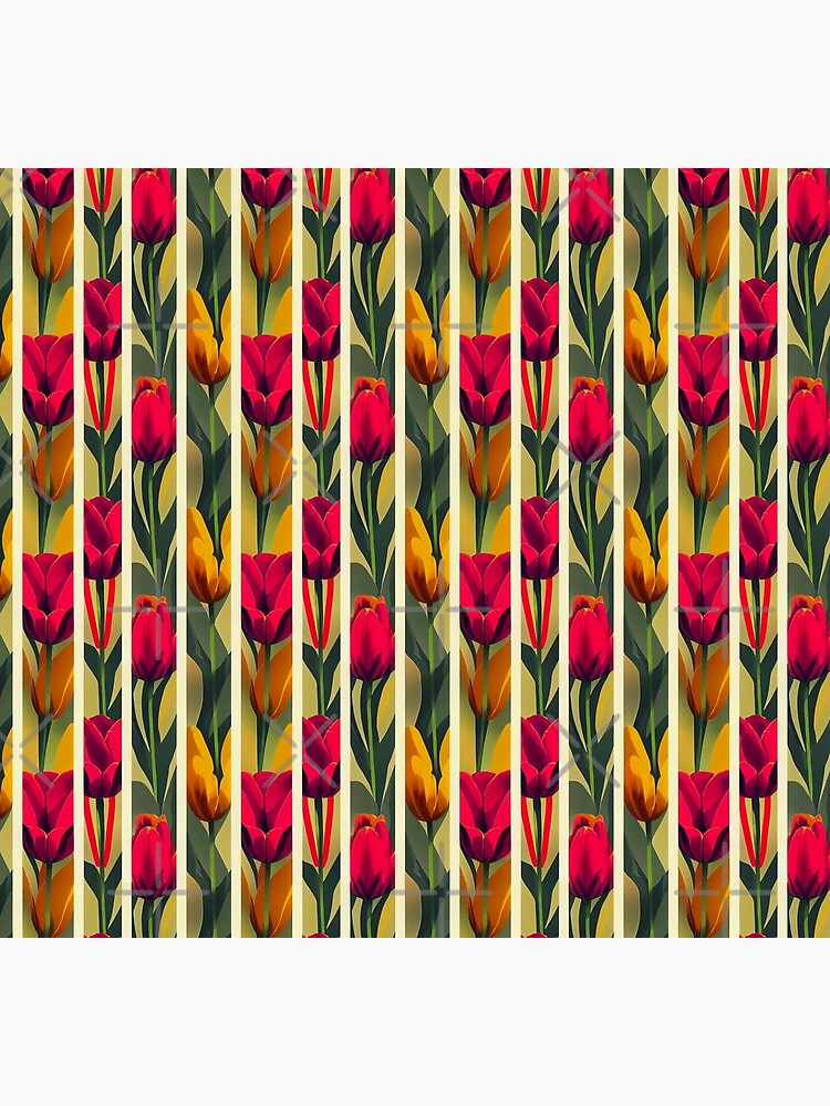 Disover Red and Yellow Tulip Rows Socks