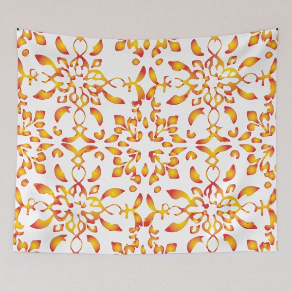 Item preview, Mosaico azulejo flores vermelho amarelo fogo designed and sold by GirlaineSQ.