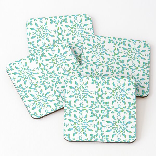 Item preview, Mosaico azulejo flores verde azul designed and sold by GirlaineSQ.