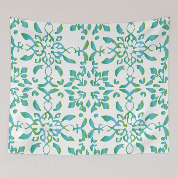 Item preview, Mosaico azulejo flores verde azul designed and sold by GirlaineSQ.