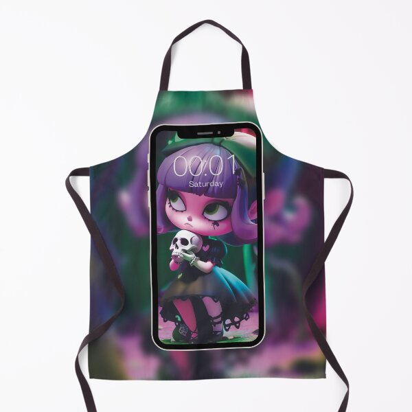 Item preview, Creepy Cute Doll Print: Unique Kawaii Design for Clothing and Gadgets designed and sold by melaesse.