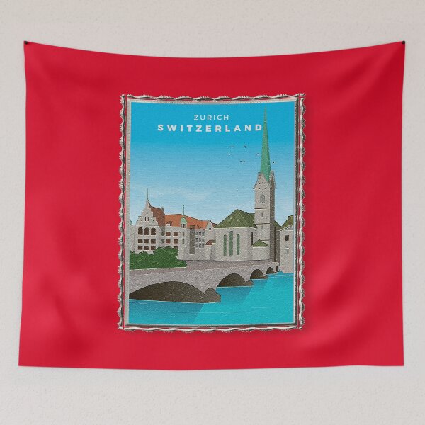 Artikelvorschau, Zürich Schweiz Vintage Gerahmte Kunst entworfen und verkauft von SoldierAlways.