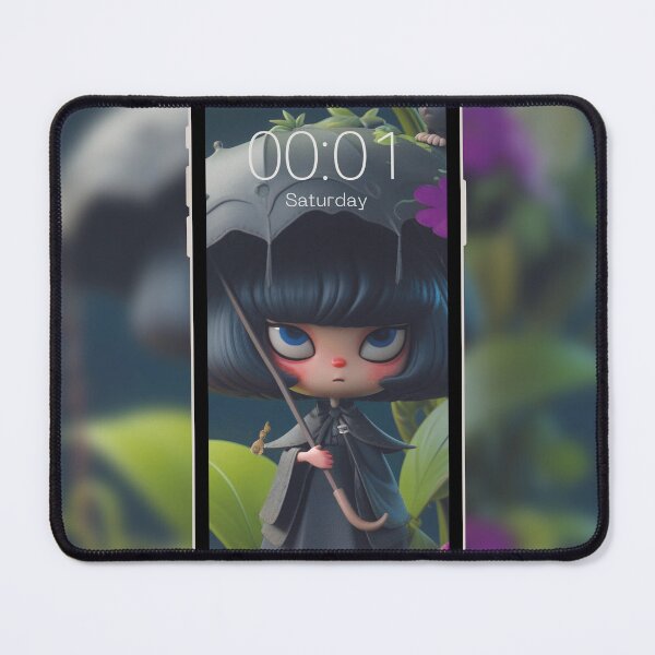 Item preview, Creepy Cute Doll Print: Unique Kawaii Design for Clothing and Gadgets designed and sold by melaesse.