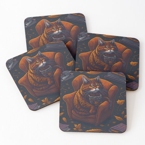 Item preview, Cute cat drinking coffee designed and sold by CinEmmaDesign.