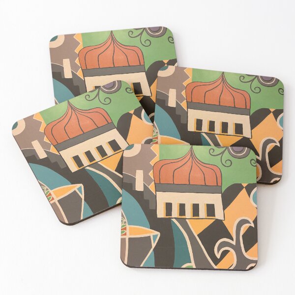 Item preview, Funky Arabic Village - Mural Art Painting  designed and sold by Jillianamatt.