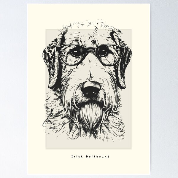 Item preview, Irish Wolfhound Digital Sketch Drawing Illustration designed and sold by rafaeltto.