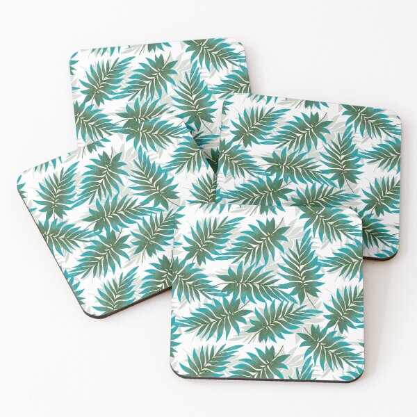 Item preview, Tropical Fern Leaves - Turquoise designed and sold by JaselviiStudio.