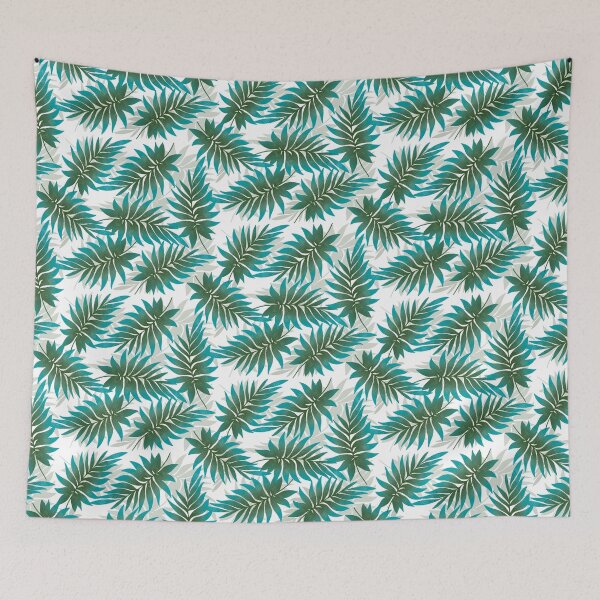 Item preview, Tropical Fern Leaves - Turquoise designed and sold by JaselviiStudio.