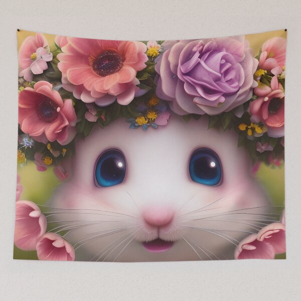 Item preview, Flower Crown Hamster - Kawaii Cutie designed and sold by ZenEverAI.