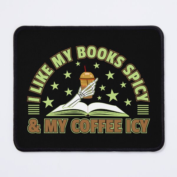 Item preview, I love my books spicy and my coffee icy t-shirt design - Sticker Redbubble designed and sold by bluehatgraphics.