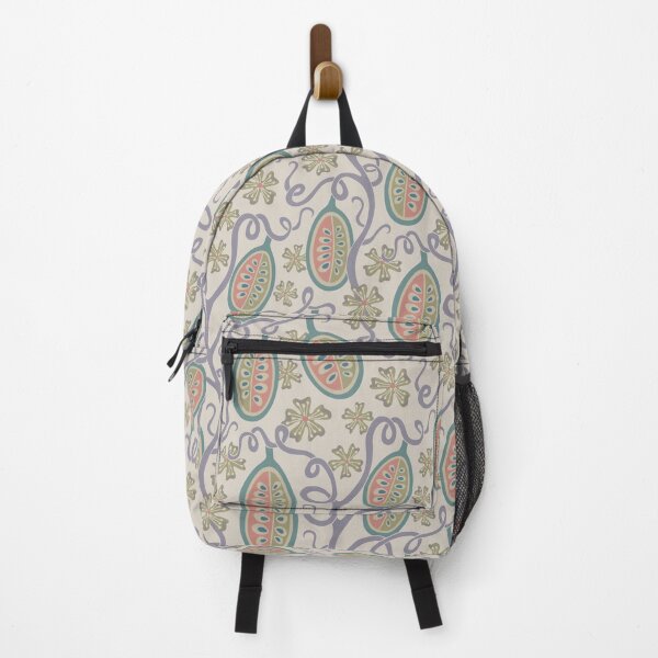 Item preview, AMBROSIA Fantasy Floral Botanical with Graphic Fun Melon Fruit Pattern in Pastels and Warm Neutrals on Cream - UnBlink Studio by Jackie Tahara designed and sold by Jackie Tahara of UnBlink Studio.