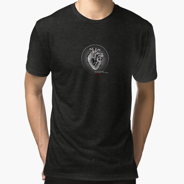 NOCTURNAL TRANSMISSIONS - Black Heart artwork Tri-blend T-Shirt