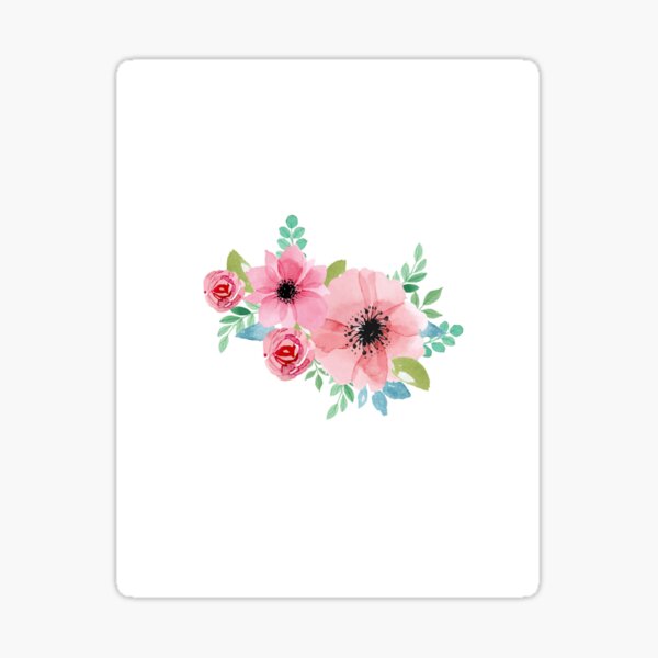 Black and White Watercolor Daisy Doodle | Sticker