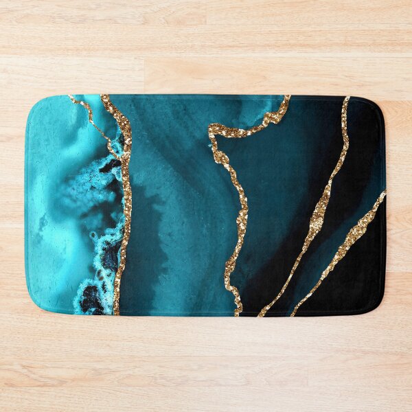 Item preview, Teal Blue And Golden-Hues (Faux) Marble-Agate designed and sold by DEC02.