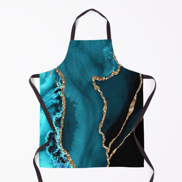 Item preview, Teal Blue And Golden-Hues (Faux) Marble-Agate designed and sold by DEC02.