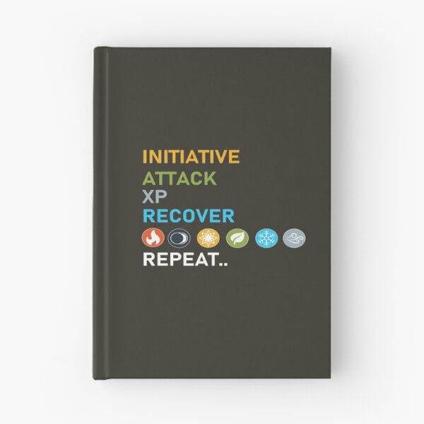 Item preview, Gloomhaven Initiative, Attack, XP, Recover, Repeat Board Game Graphic - Tabletop Gaming designed and sold by GeorgeDodd2.