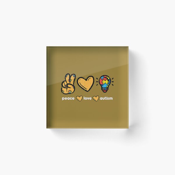 Aperçu de l'œuvre Peace Love Autisme Cool Awareness ASD Hippie Hommes Femmes Enfants créée et vendue par nadryloreciu.