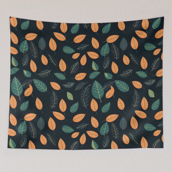 Item preview, Simple leaves pattern on black background #1 designed and sold by imagenia.