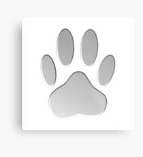 Metallic Dog Paw Print Metal Print