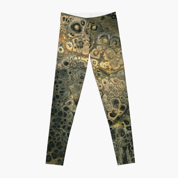 Fluid Black And Gold Leggings