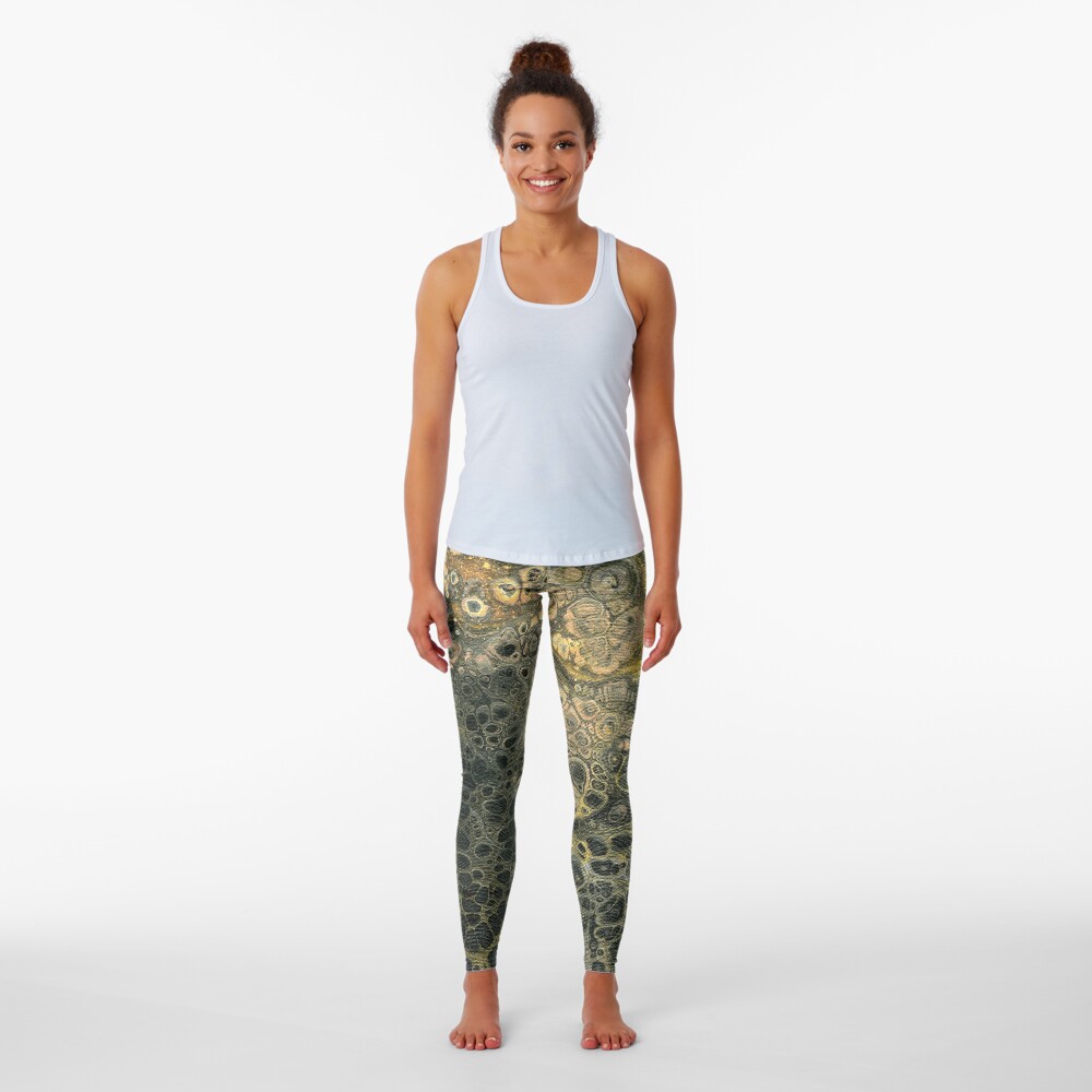 Fluid Black And Gold Leggings