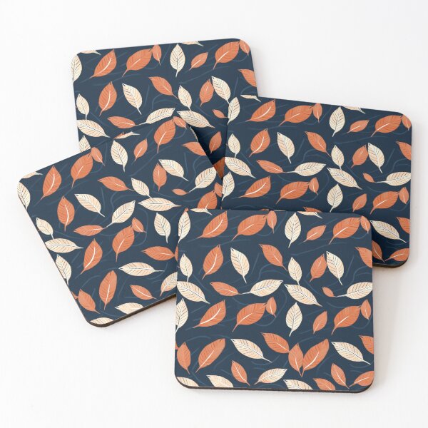 Item preview, Simple leaves pattern on black background #2 designed and sold by imagenia.