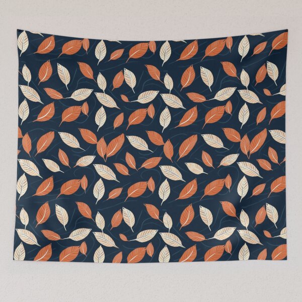 Item preview, Simple leaves pattern on black background #2 designed and sold by imagenia.