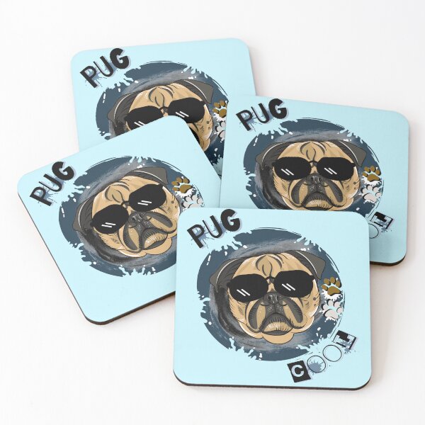 Item preview, Pug Cool, Illustration with funny puppy sporting sensational dark glasses.  designed and sold by Malogue.