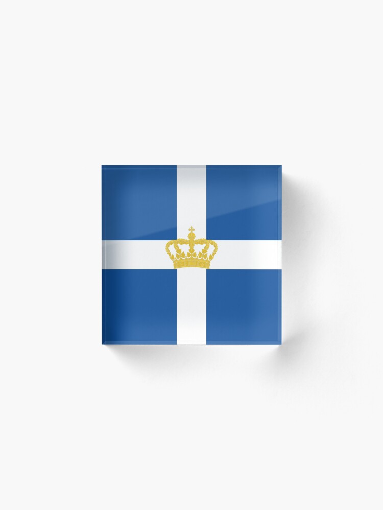 Alternate view of Naval Jack of Kingdom of Greece Acrylic Block
