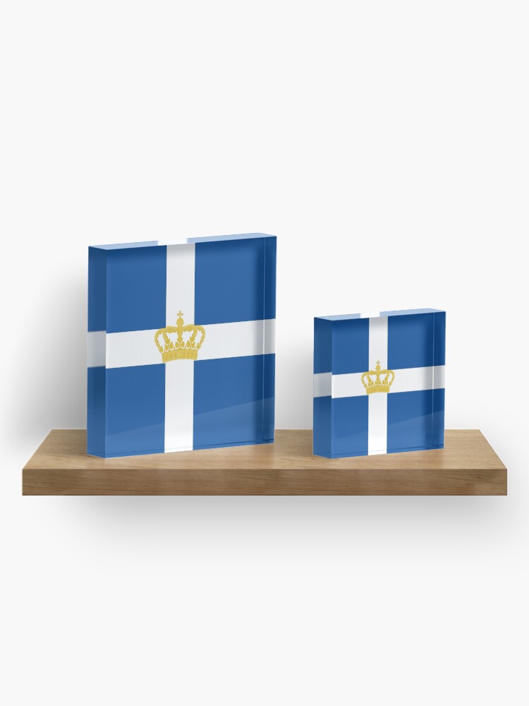 Alternate view of Naval Jack of Kingdom of Greece Acrylic Block