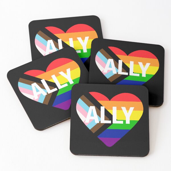 Item preview, Progress Pride Flag Heart ALLY designed and sold by NYXFN.
