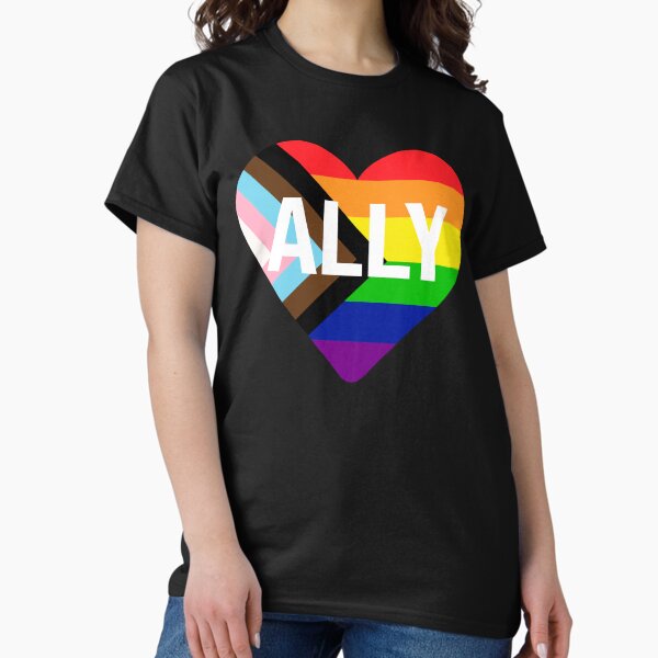 Item preview, Progress Pride Flag Heart ALLY designed and sold by NYXFN.