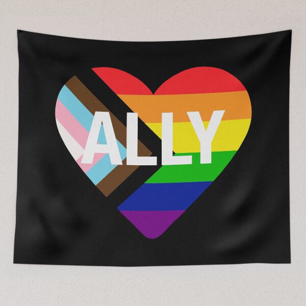 Item preview, Progress Pride Flag Heart ALLY designed and sold by NYXFN.