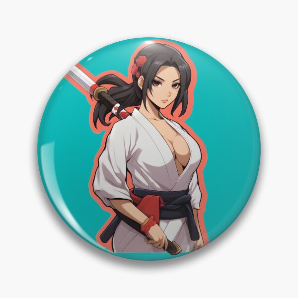 Item preview, Blade Babe: adorable empuñadura de katana Pegatina designed and sold by StickerCanvas.