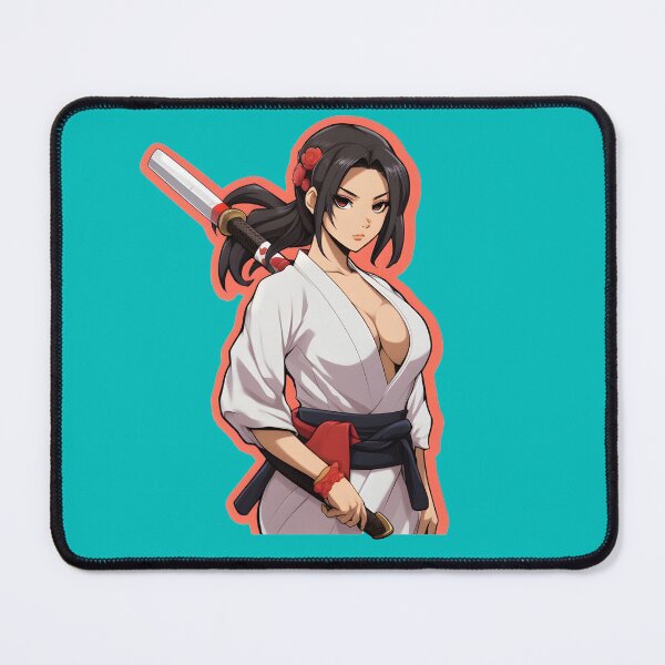 Artikelvorschau, Blade Babe: Entzückender Katana-schwingender Aufkleber entworfen und verkauft von StickerCanvas.