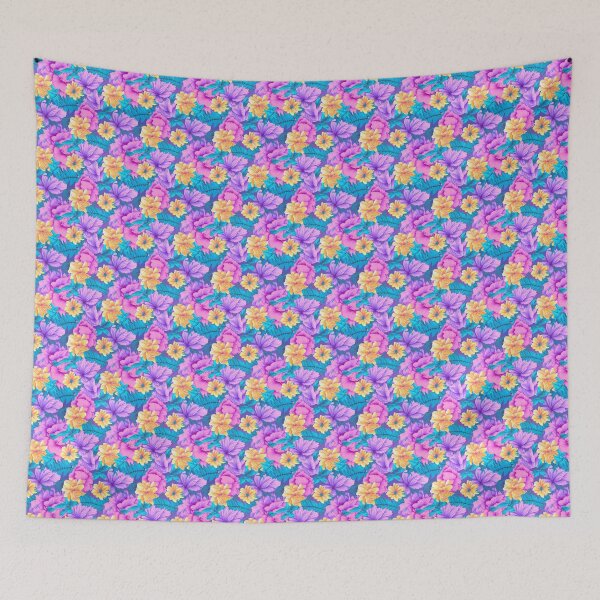 Item preview, Vaporwave Flower Seamless Pattern designed and sold by Flinnix.