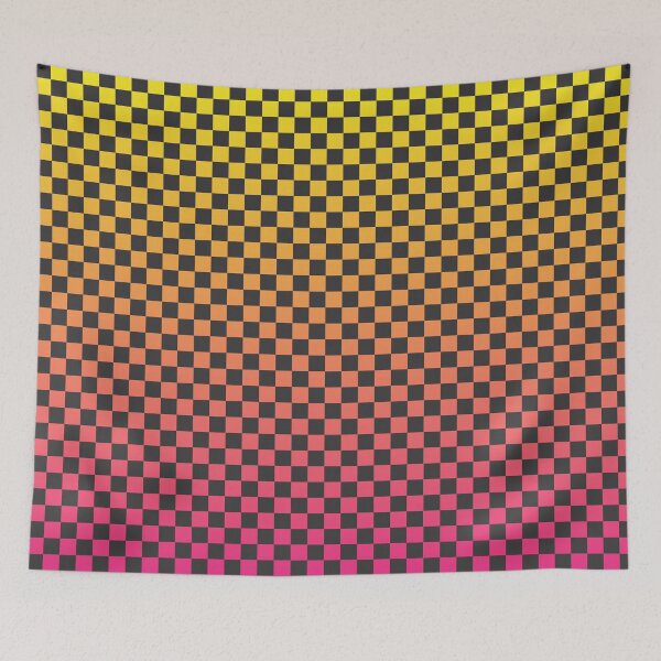 Item preview, Yellow to Pink checkered designed and sold by zerrdesign.