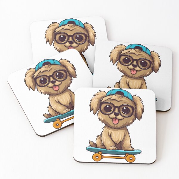 Item preview, Yorkie Poo Sticker Skateboard Blue Cap designed and sold by lavroshh.